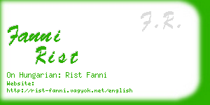 fanni rist business card